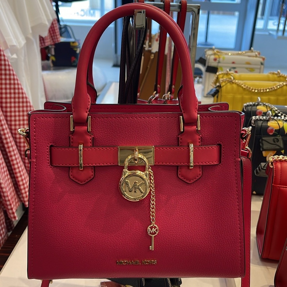 Michael Kors Hamilton Small Satchel Shoulder Crossbody Bag 
Electric Pink 
NWT